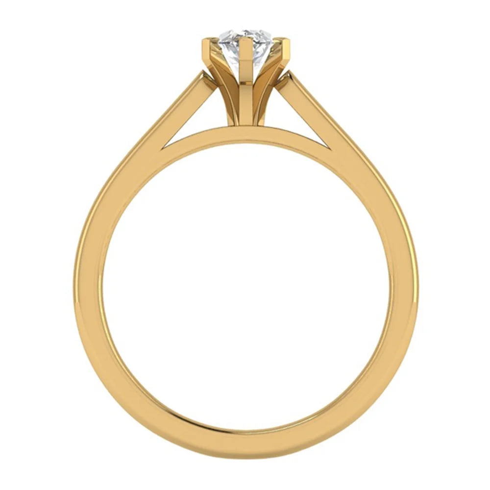 Marquise Cut Diamond Engagement Ring 5/8 Carat 14K Gold 6 Prong Solitaire Setting H17575