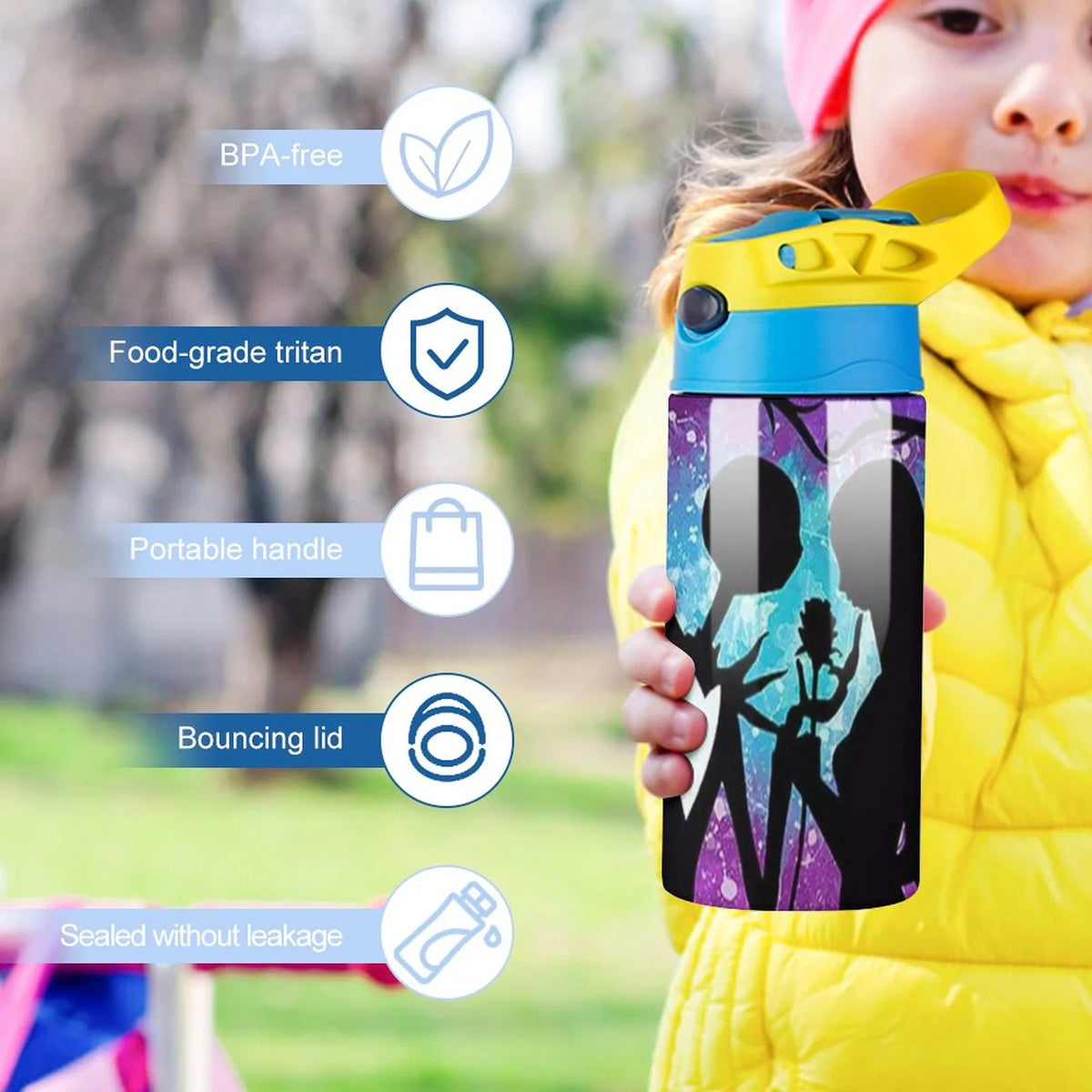 Insulated Stainless Steel Water Bottle With Straw F609860