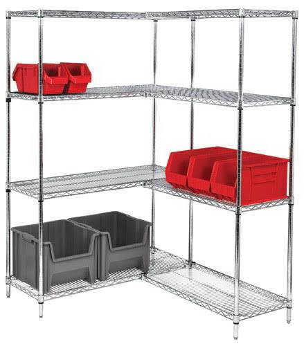 86 inch Wire 4-Shelf Add-On Unit in Chrome Finish V8768