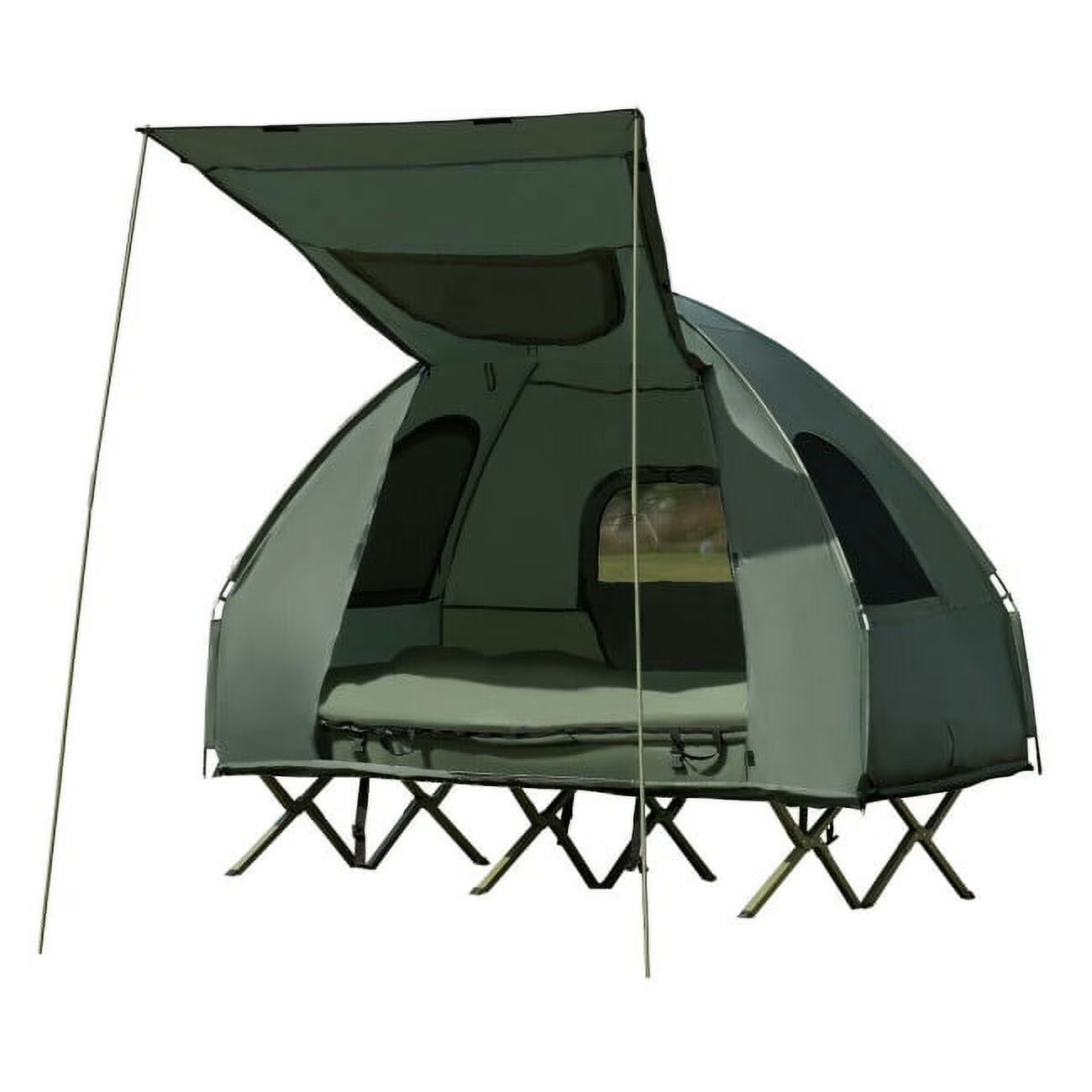2-Person Foldable Camping Tent Cot with Air Mattress and Sleeping Bag O5020