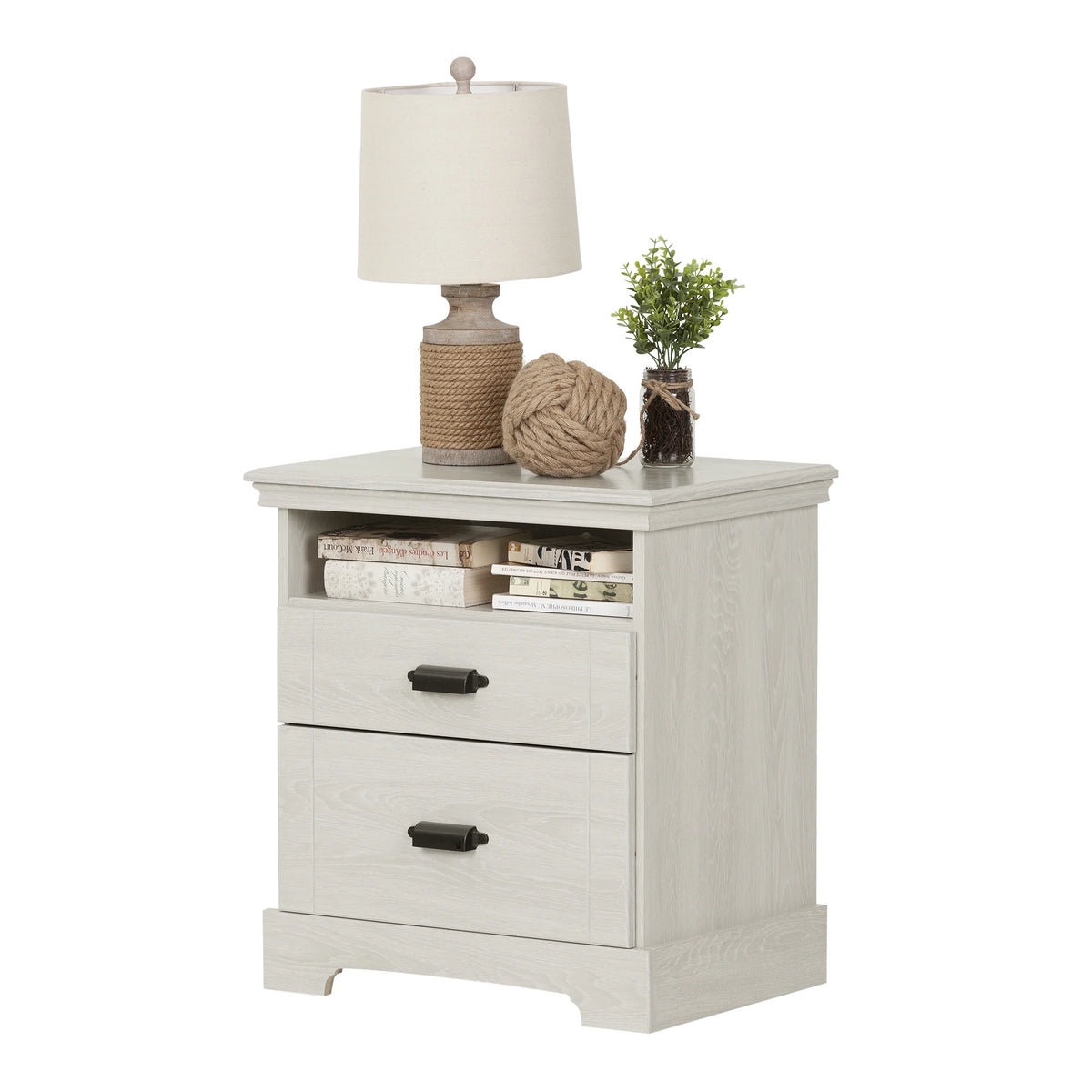 White 2-Drawer Nightstand H95992