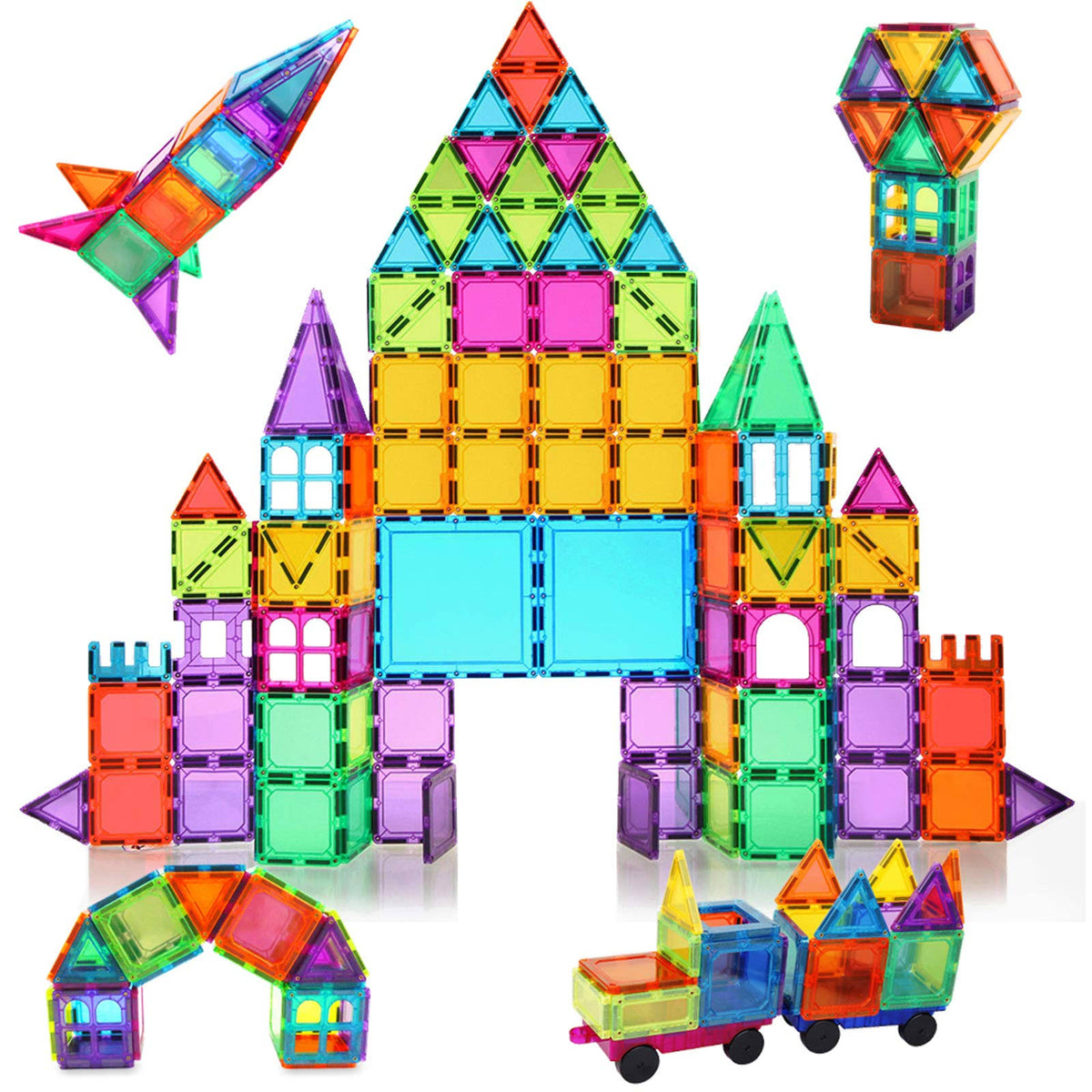 120 Pcs Magnetic Building Blocks with 2 Car P227036