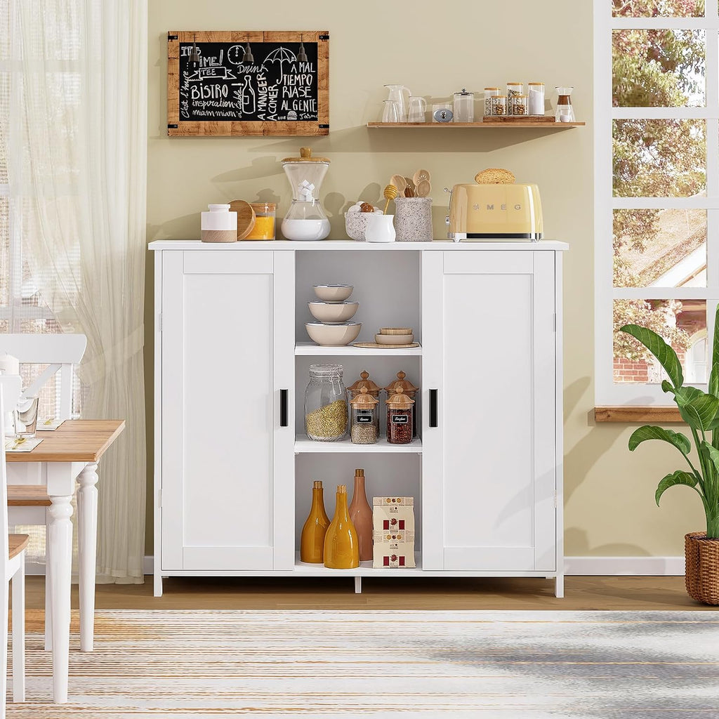 White 2 Door 4 Shelf Storage Cabinet C614175