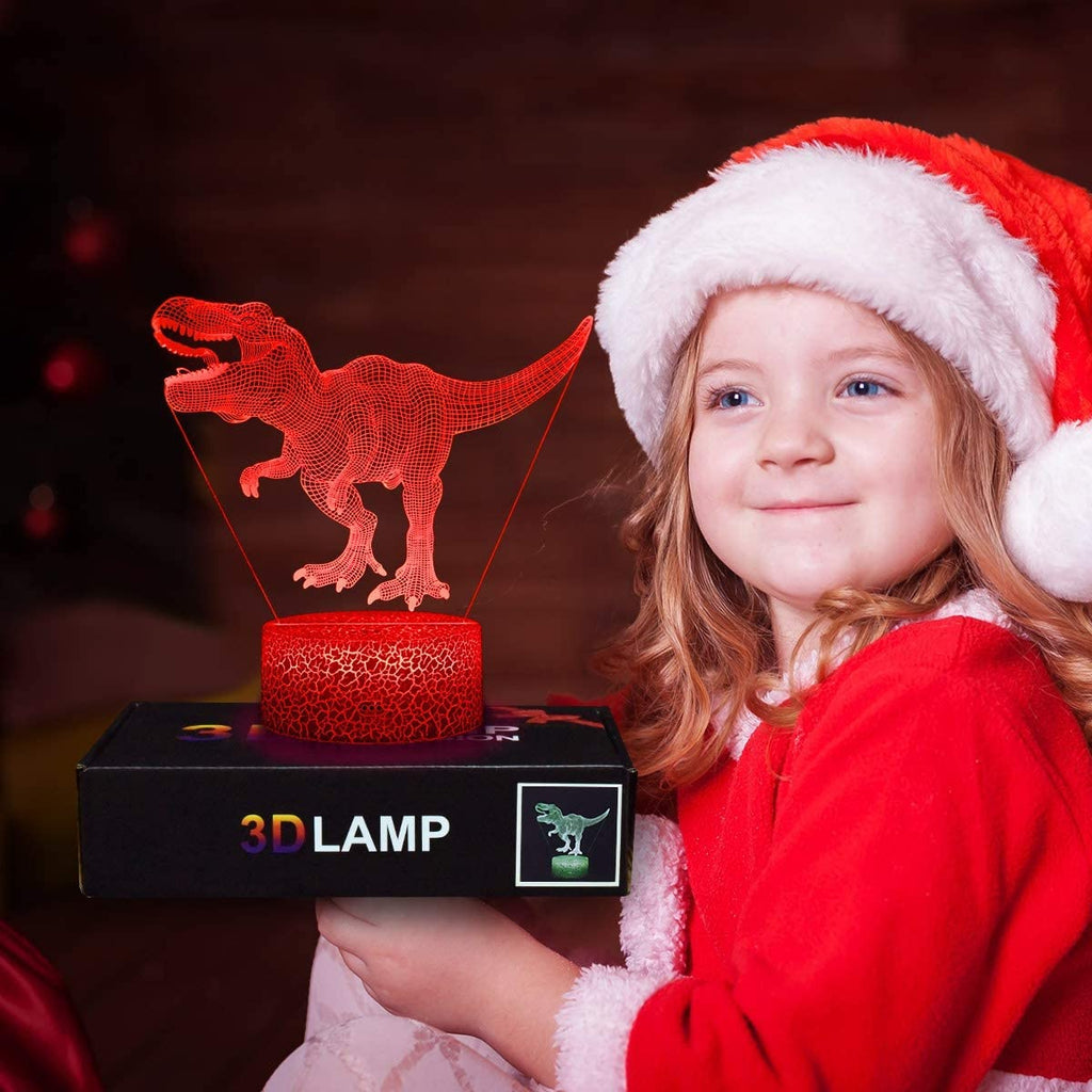 3D Dinosaur Night Light with Remote, 7 Colors + 16 Colors Changing Dimmable T Rex D351