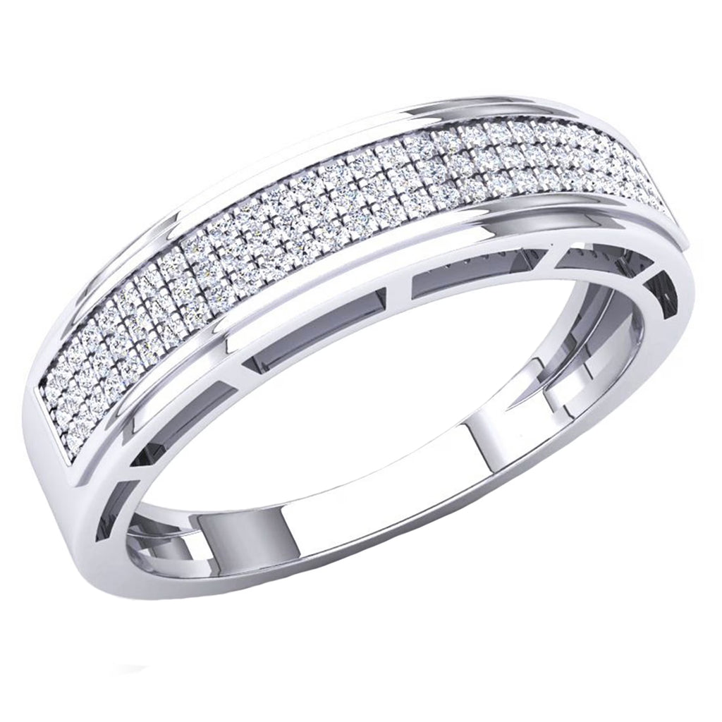 10K White Gold Diamond Wedding Band X51646