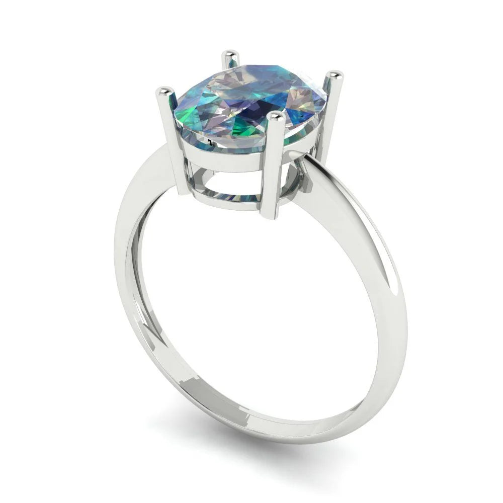 18K White Gold Solitaire Ring V5841