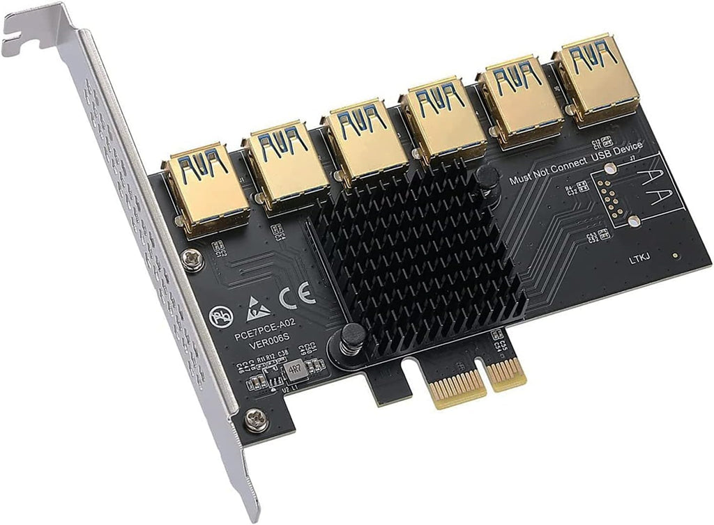 PCIE Riser 10 Solid Capacitors with RGB LED Light & 60cm USB 3.0 Extension Cable, Pack of 2 R6730