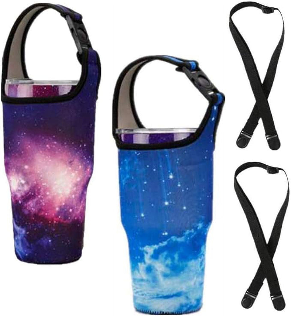 Blue & Purple Sky 30oz Neoprene Tumbler Carrier Pouch with Shoulder Strap D9500