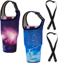 Blue & Purple Sky 30oz Neoprene Tumbler Carrier Pouch with Shoulder Strap D9500