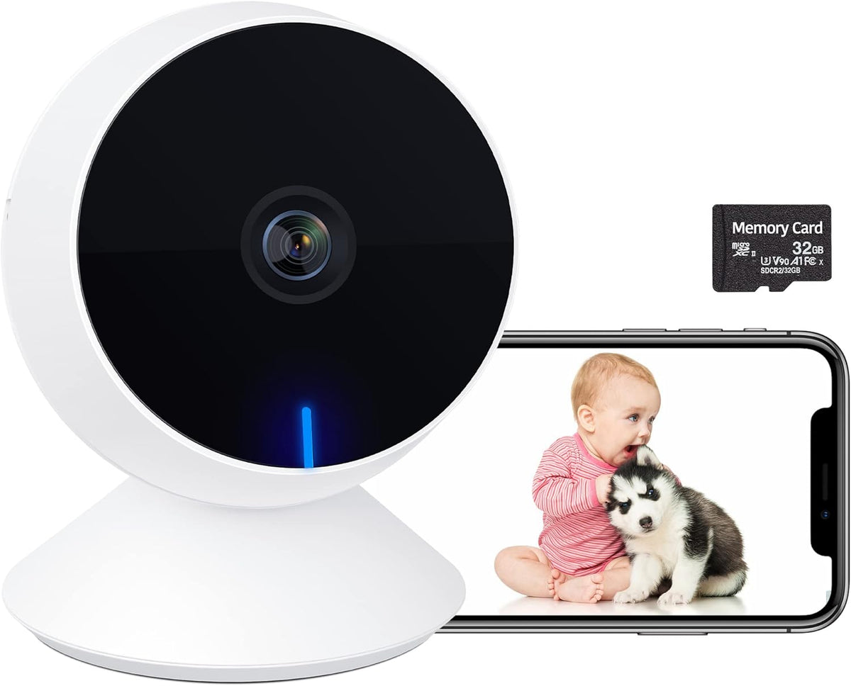White 1080P FHD Security Camera with Night Vision, Pack of 2 N632820