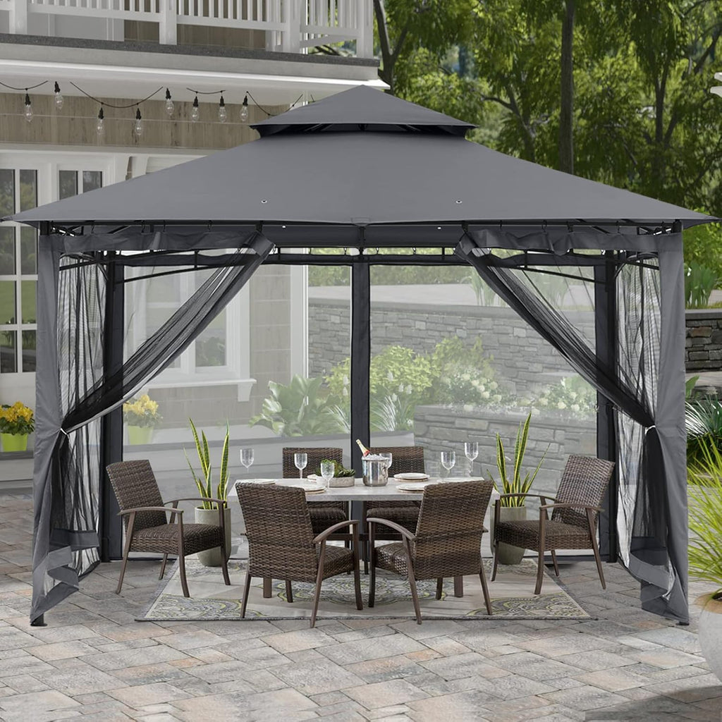 Navy Blue 10x10 Gazebo with Netting C95112