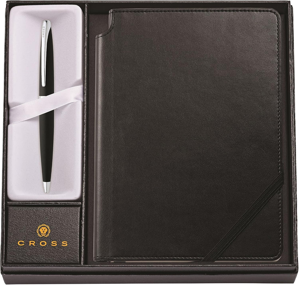 Basalt Black Ballpoint Pen & Crimson Medium Journal Pack of 2 W529