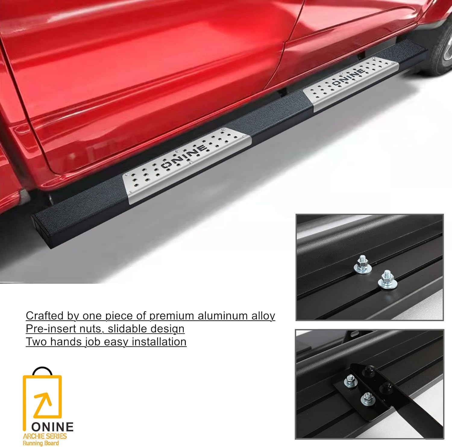 6" Running Boards Side Step Nerf Bar Texture Black Z429
