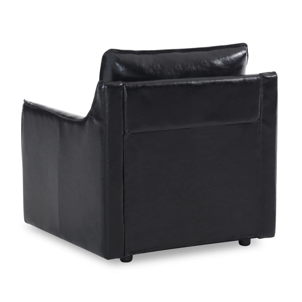 Black Faux Leather Accent Chair F512929