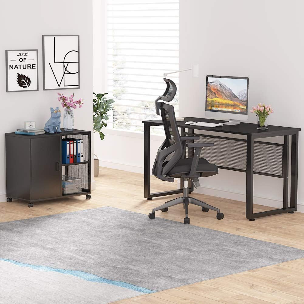 L-Shaped Computer Desk with File Cabinet G36072