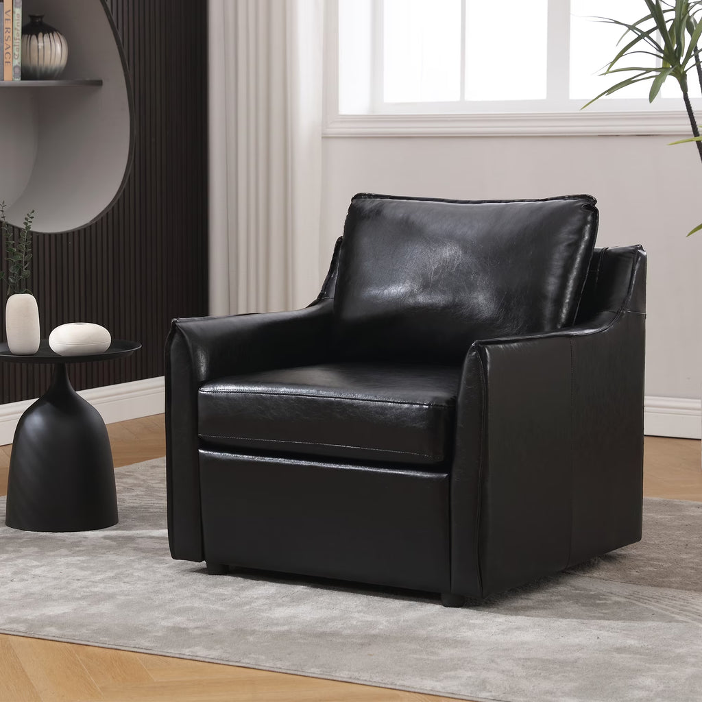 Black Faux Leather Accent Chair F512929