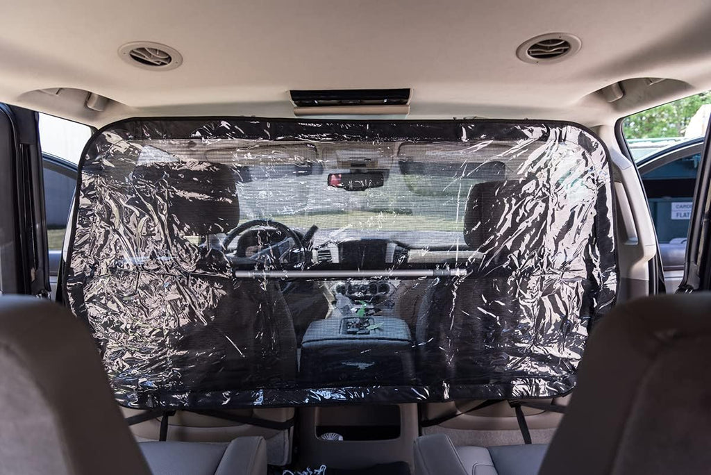 Black Clear Vinyl Plastic Car Divider, Pack of 2 V277