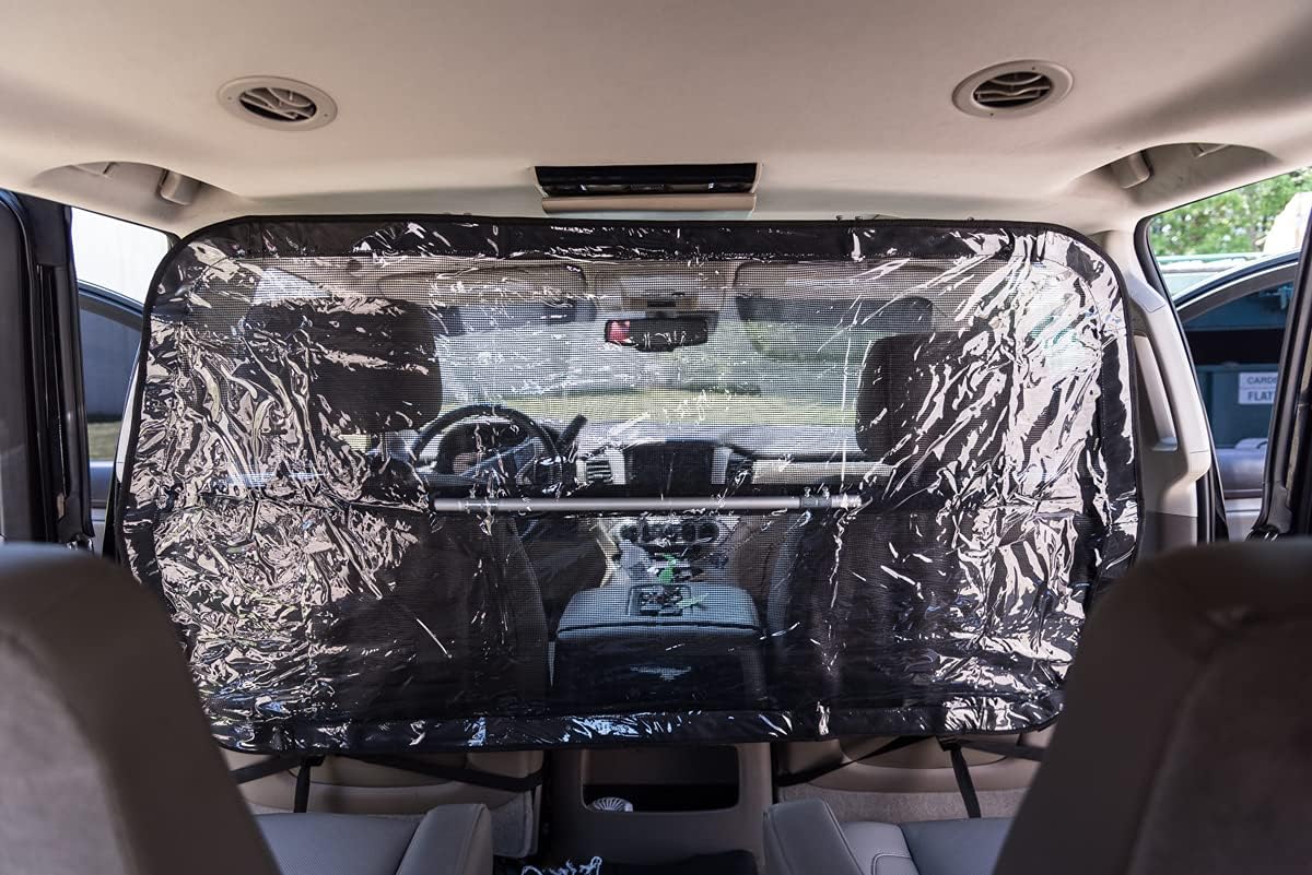 Black Clear Vinyl Plastic Car Divider, Pack of 2 V277