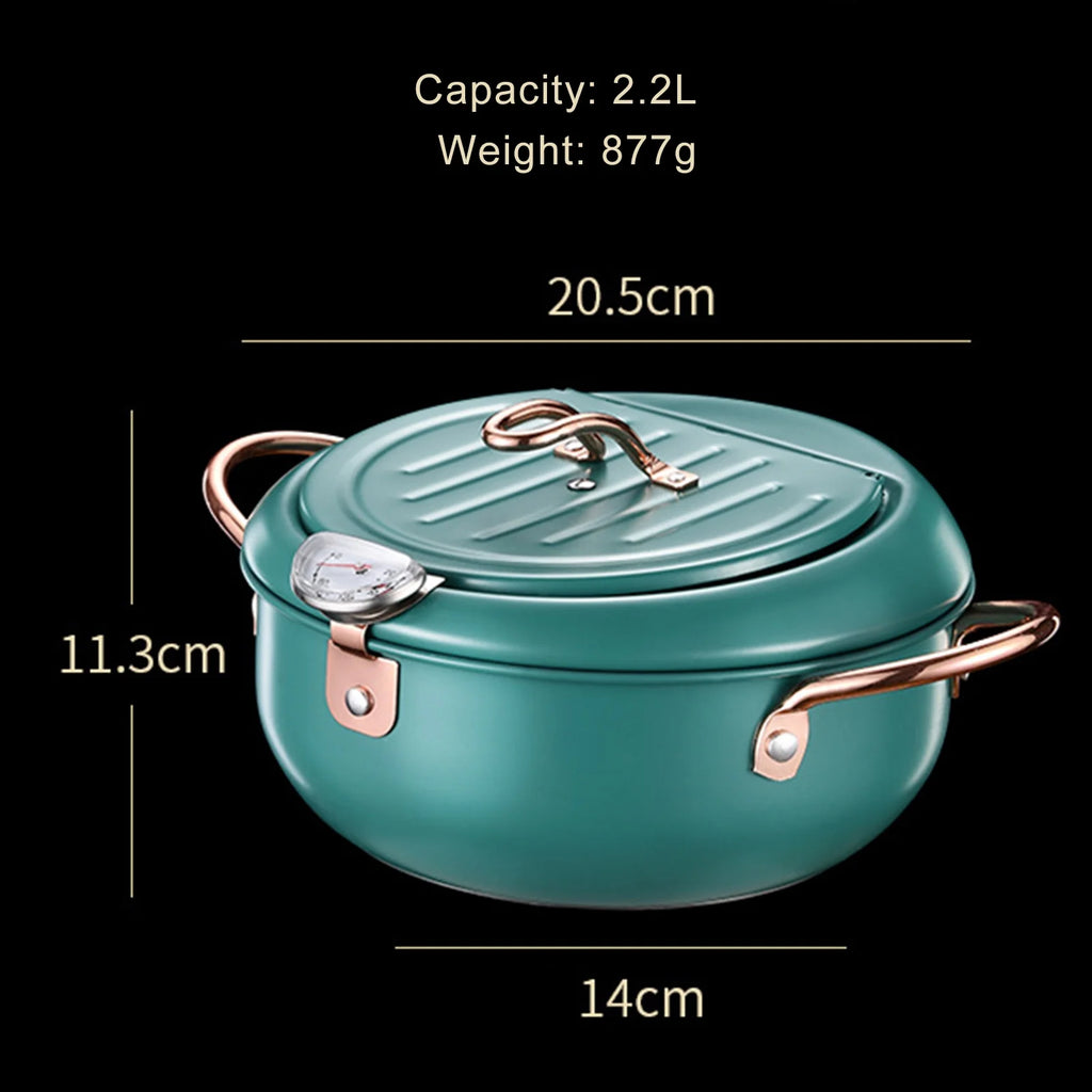 Stainless Steel Deep Fryer Pot with Oil Drip Drainer Rack P75475