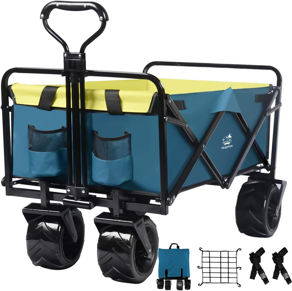 Black Heavy Duty Folding Utility Cart with Universal Wheels Adjustable Handle P20283