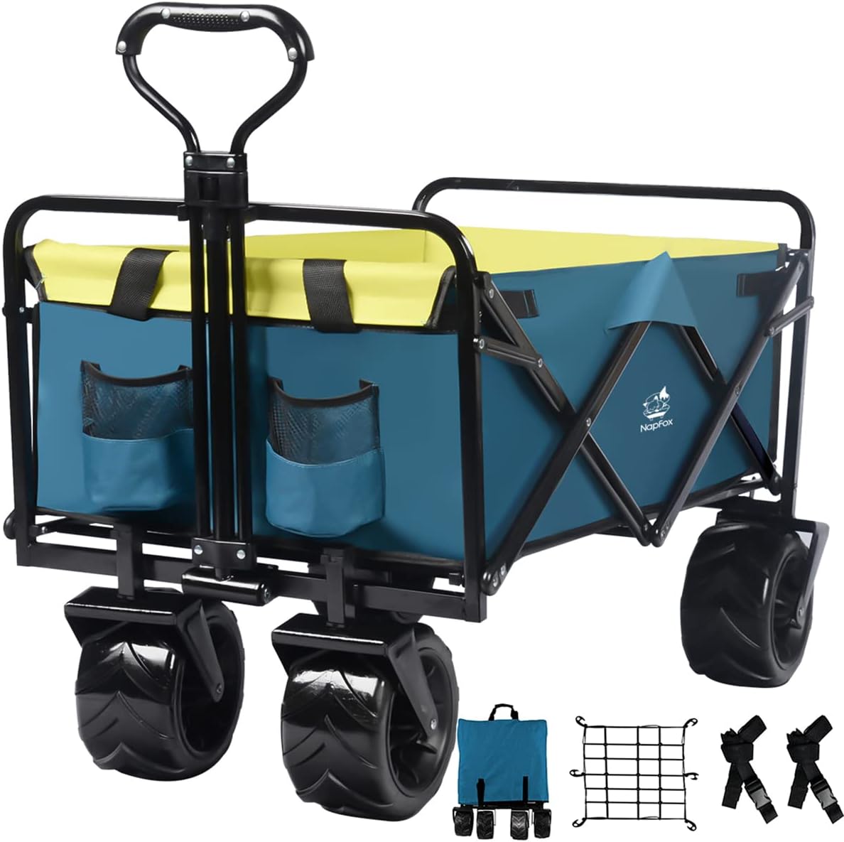 Black Heavy Duty Folding Utility Cart with Universal Wheels Adjustable Handle P20283
