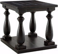 Black Vintage Square End Table with Shelf B87515