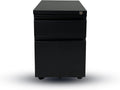 2 Drawer Mobile Vertical File Cabinet with Lock, Black F56752