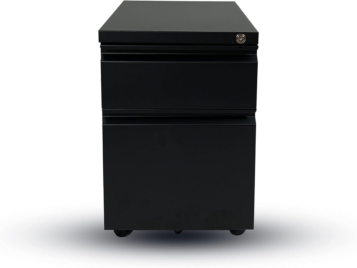 2 Drawer Mobile Vertical File Cabinet with Lock, Black F56752