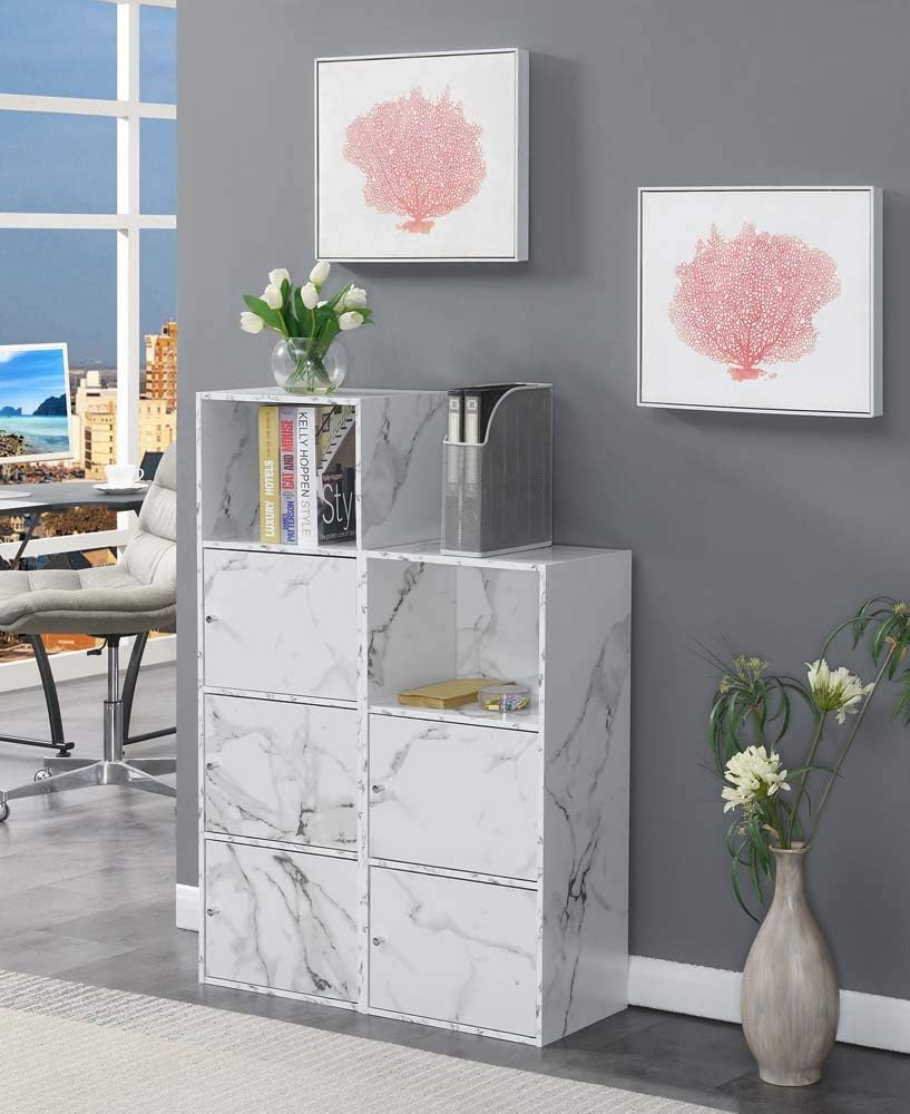 White Marble 3 Door Cabinet P471988