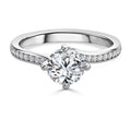 18K White Gold Plated Moissanite Engagement Ring O5180