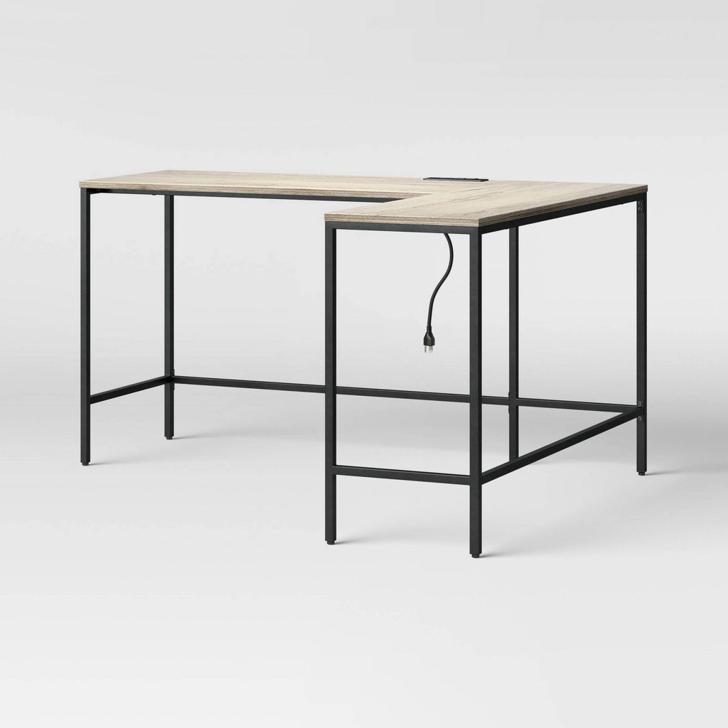 Vintage Oak Wood L Shaped Writing Desk X6846