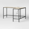 Vintage Oak Wood L Shaped Writing Desk X6846