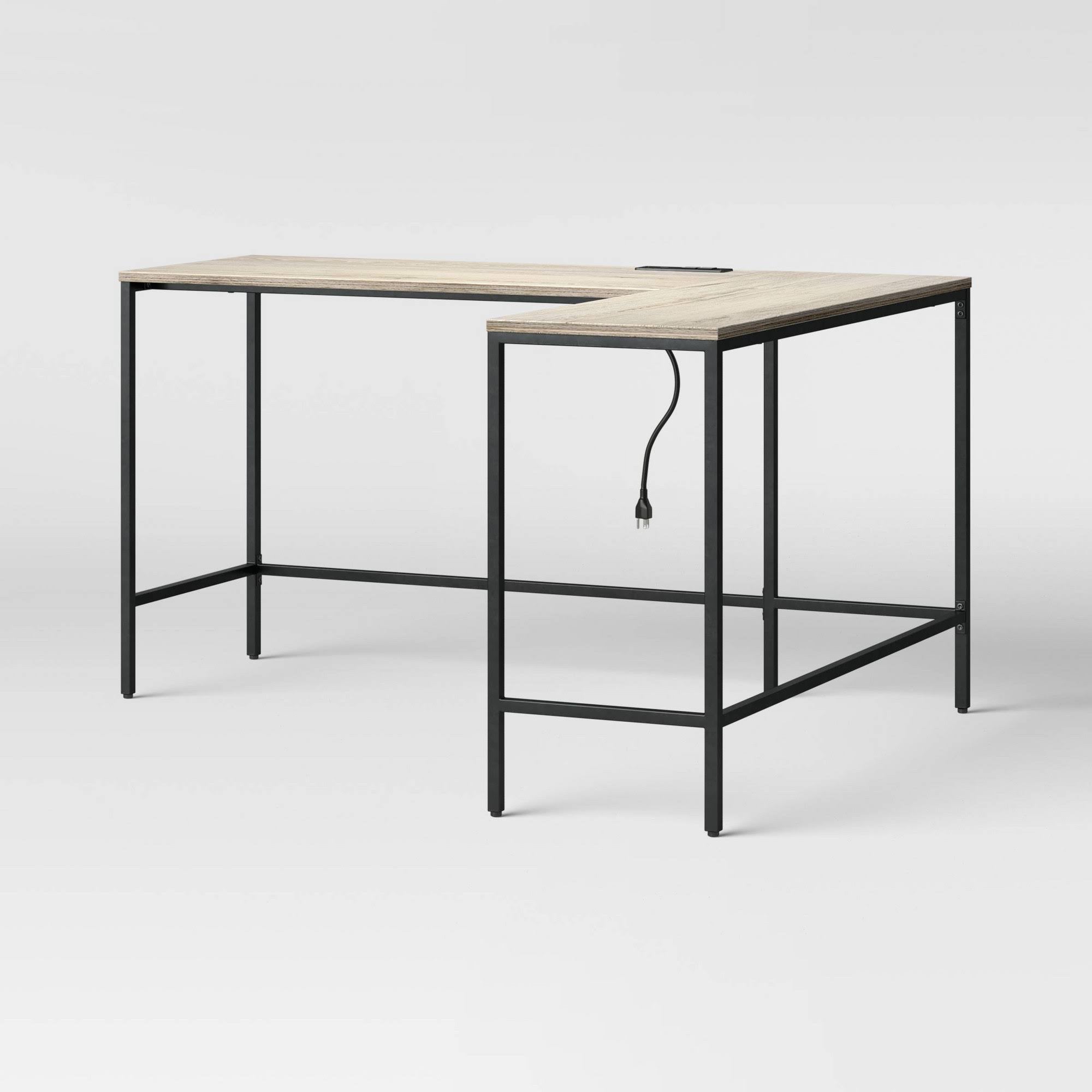 Vintage Oak Wood L Shaped Writing Desk X6846