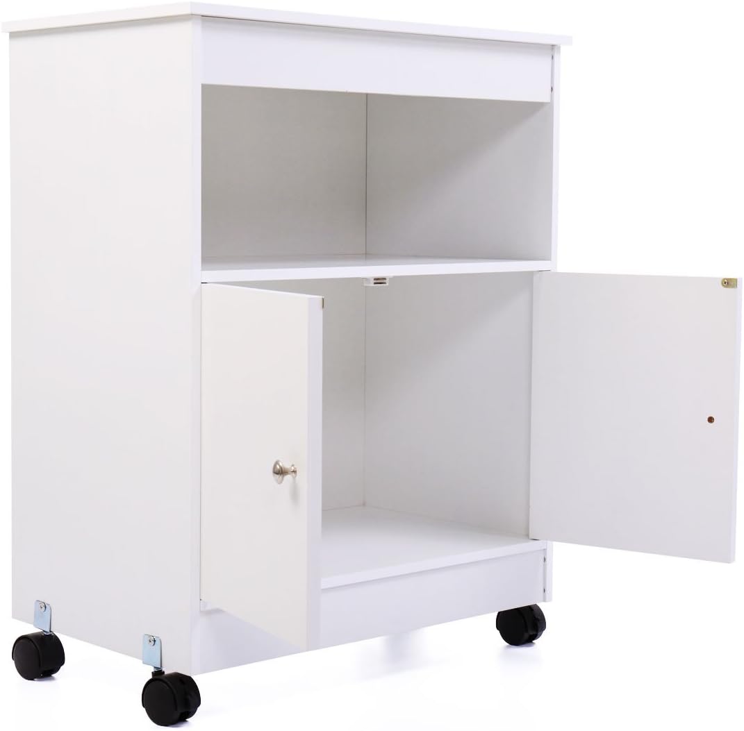 Wood Kitchen Microwave Storage Cabinet Cart Hutch E896