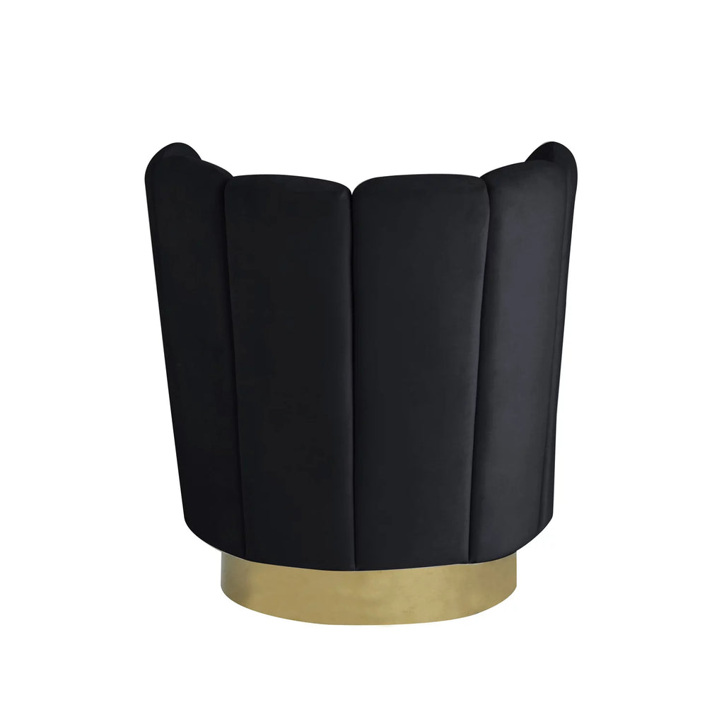 Black Velvet Swivel Accent Chair P895400
