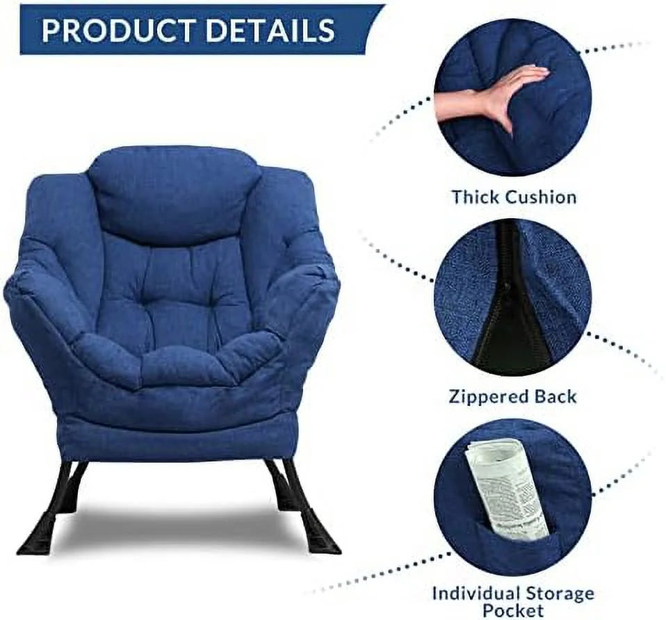 Modern Velvet Fabric Reclining Armchair with Side Pocket Z475900