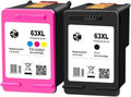 Remanufactured 63XL Ink Cartridge 2 Black 1 Tricolor Pack of 2 T42312