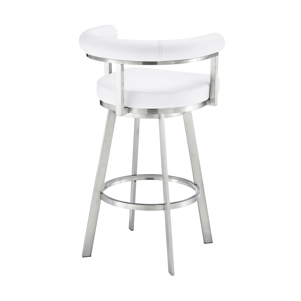 White/Chrome Swivel Bar Stool W146522
