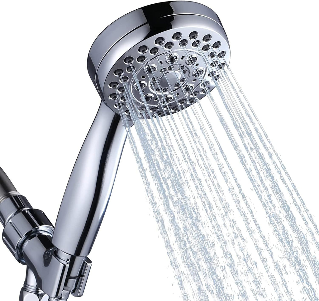 Dual Chrome Shower Head Combo with Handheld, 59" Hose, Pack of 2 W960736