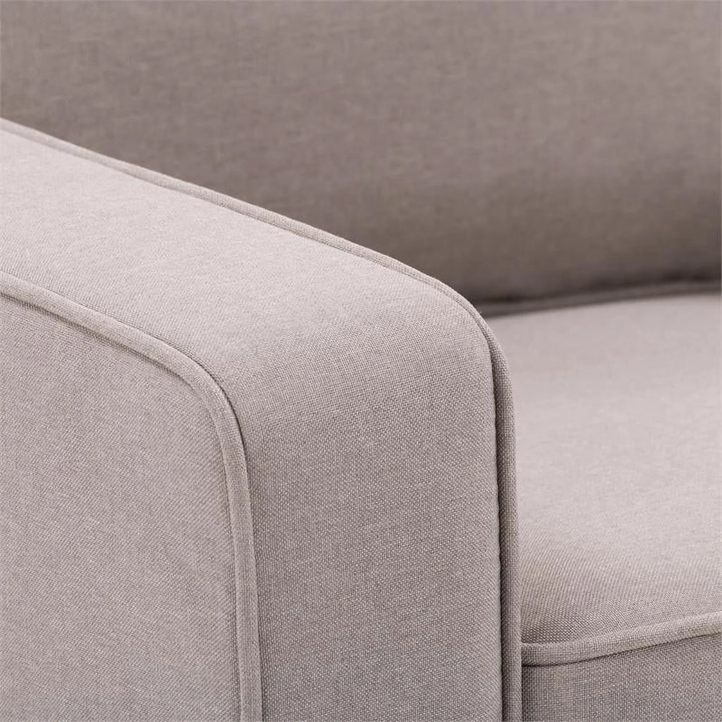 Beige Fabric Loveseat Sofa and Accent Chair Set - 2pcs D72453