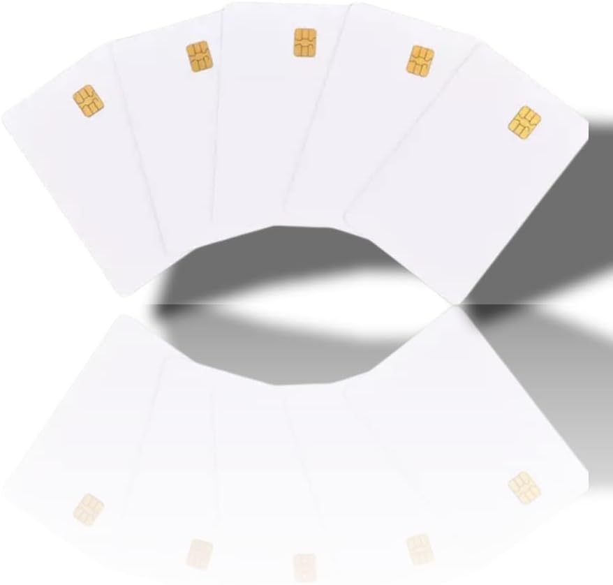 10 Pack Blank White EMV Chip Cards with Magnetic Stripe I204016