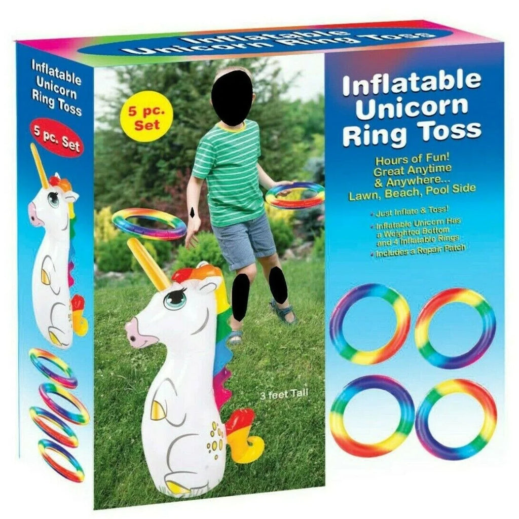Inflatable Unicorn Ring Toss Game Swimming Pool Toy W641561