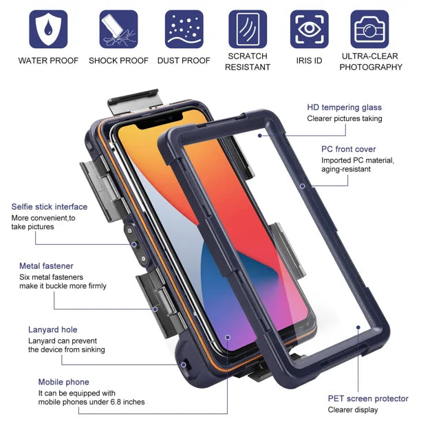 Waterproof Protective Case for Sony Xperia XZ3 and Phones Up to 6.9 Inch with Lanyard V429