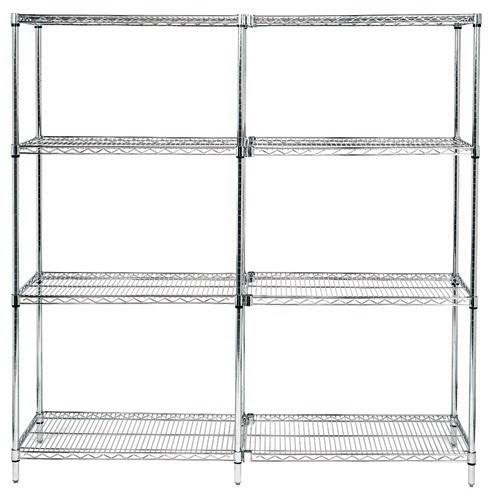 86 inch Wire 4-Shelf Add-On Unit in Chrome Finish V8768