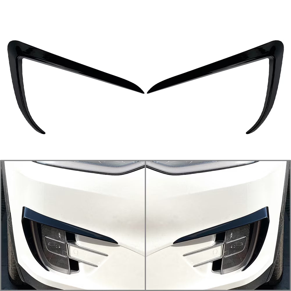 2PCS Car Front Fog Light Eyebrow Cover Trim Black O794