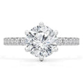 0.9 CTW Round Diamond Solitaire Engagement Ring in 14K White Gold F317