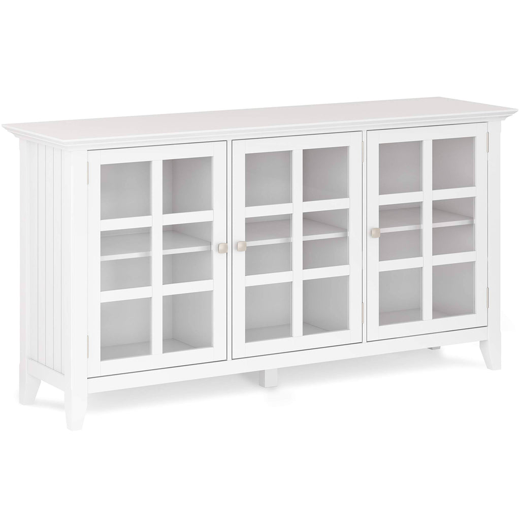 White Solid Wood Wide Storage Cabinet N521