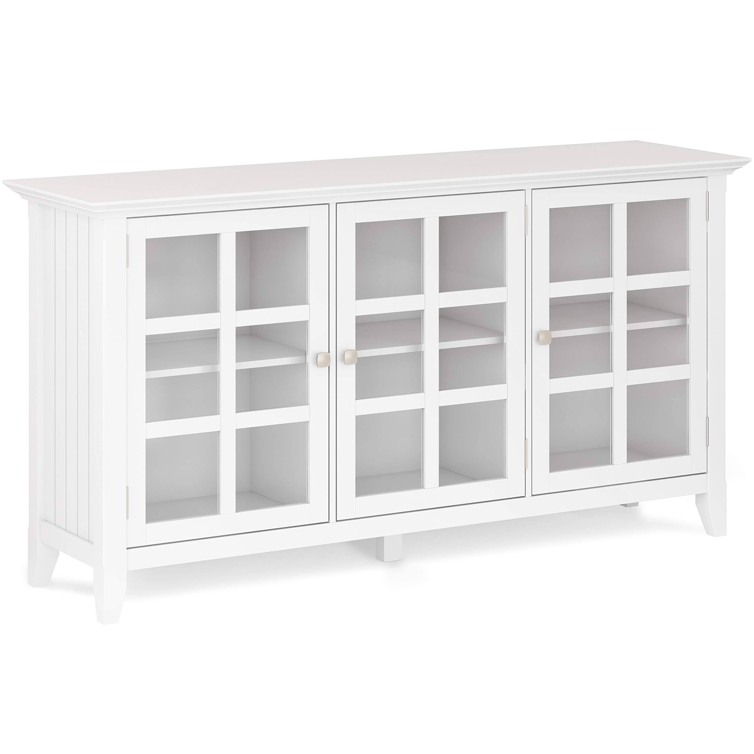 White Solid Wood Wide Storage Cabinet N521