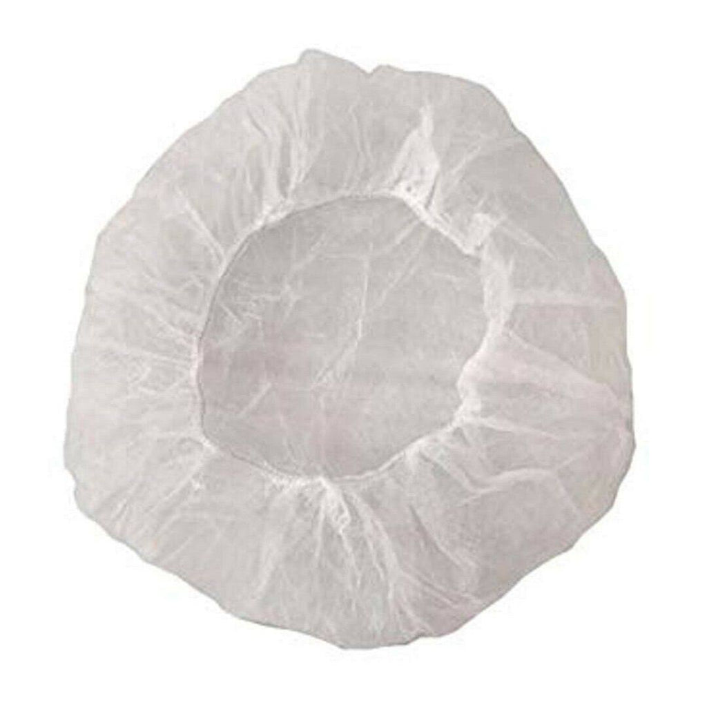 White Bouffant Cap Hair Net 24 inch 100 Pcs W4695
