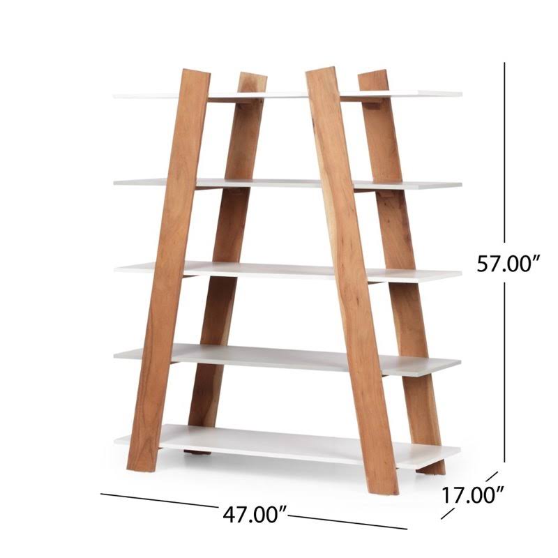 Acacia Wood Bookcase in Natural Gray V39708